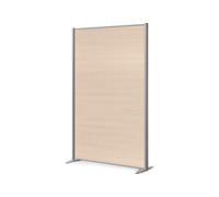 Cloison de séparation pleine B-Zen - L 122 x H 180 cm - Bois antibactérien chêne clair - Pied fixe couleur aluminium - Cloisons de séparation - Bruneau