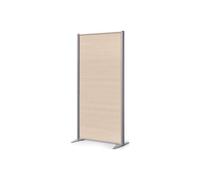 Cloison de séparation pleine B-Zen - L 81 x H 160 cm - Bois antibactérien chêne clair- Pied fixe couleur aluminium - Cloisons de séparation - Bruneau