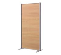 Cloison de séparation pleine B-Zen - L 81 x H 160 cm - Bois antibactérien hêtre - Pied fixe couleur aluminium - Cloisons de séparation - Bruneau