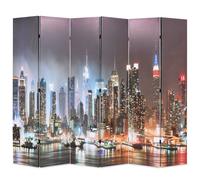 Cloison de séparation pliable 228x170 cm New York la nuit