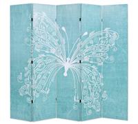 Cloison de Séparation Pliable 120x170 cm Papillon Bleu Paravent Chambre vidaXL