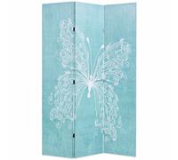 Cloison de Séparation Pliable 120x170 cm Papillon Bleu Paravent Chambre vidaXL