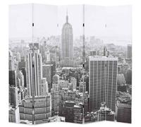 Cloison de Séparation Pliable 120x170cm New York Noir et Blanc Paravent vidaXL