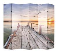 Cloison de Séparation Pliable 228x170 cm Lac Ecran Séparation Paravent vidaXL