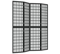 Cloison de séparation pliable 4 panneaux 160x170 cm Noir