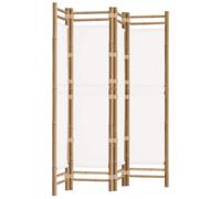 Cloison de Séparation Pliante 4 Panneaux 160 cm Bambou et Toile | Paravent pliable,écran de pièce,design naturel,bambou robuste,toile,rangement facile,montage simple