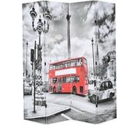 vidaXL Cloison de séparation 160 x 170 cm Bus londonien Noir et blanc