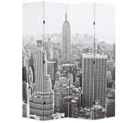 Cloison de séparation - vidaXL - New York - 160x170 cm - Noir et blanc - Bois massif