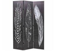 vidaXL Cloison de séparation pliable 120x170 cm Plumes noir et blanc – Intérieur