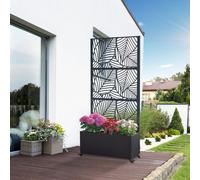 Cloison 'Surnskoki' avec bac à fleurs Roulettes Acier 190 x 82 x 38 cm Noir