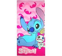 Clondo Serviette de Plage Enfant 70x140 cm - pour Fan de Stitch - Microfibre Polyester - Séchage Rapide - Idéal Piscine & Mer - Gadget Officiel