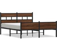 Cloris DesignMöbel Cadre de lit sans matelas Chêne brun 137x190cm Bois composite - Lits classiques Cadre de lit FR746835