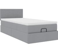 Cloris DesignMöbel Lit ottoman avec matelas Gris clair 100x200cm Tissu - Lits classiques Cadre de lit DE400335