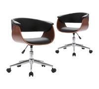 Cloris DesignMöbel Lot de 2 chaises de salle à manger pivotantes Noir Similicuir - Chaise de salle à manger FR915471
