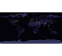 Close Up Carte du Monde XXL Earth at Night - La Terre de Nuit [laquage] (140cm x 70cm)