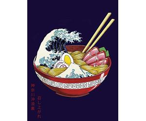 Close Up Impression d'art Great Wave Ramen Bowl (30cm x 40cm)