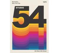 Close Up Retrodrome Poster Studio 54 Design Rétro sur Papier Artiste Typographie Graphique Dégradé de Couleurs Encadré ou Sans Cadre Plusieurs Tailles 20cmx30cm