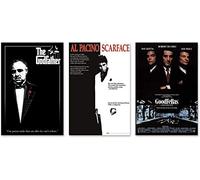 Close Up Set de 3 Posters Film de Gangsters - Le Parrain, Scarface, Les affranchis (61cm x 91,5cm)