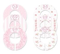 Closet Doodles C102 Lot de 6 intercalaires pour vêtements de bébé Motif roses
