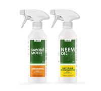CLOSTER Set Huile de Neem et Savon Potassique pour Plantes - Anti Acariens Anti Cochenille Anti Pucerons Araigneé Rouge - Protection Naturelle du Jardin Contre Insectes Parasites (2x500ML Prêt emploi)