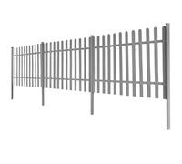 Clôture à piquets - GAROSA - 3 pcs - Bois composite WPC - 600x100 cm - Gris