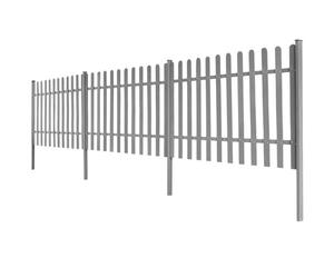 Clôture à piquets - GAROSA - 3 pcs - Bois composite WPC - 600x100 cm - Gris