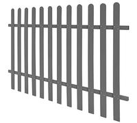 Clôture À Piquets WPC 200x120 cm Composite Bois-Plastique | Barrière décorative, bordure lits de fleurs, résistante à l'eau, résistante à la pourriture, livrée désassemblée