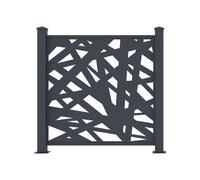 Clôture à poser en aluminium à motif géométrique en découpe laser - Kit de départ - H114 x L118 cm - Anthracite - NATAFO