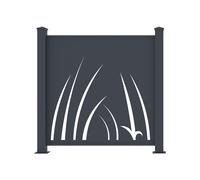 Clôture à poser en aluminium à motif végétal en découpe laser - Kit de départ - H114 x L118 cm - Anthracite - BRAMENO