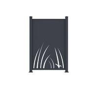 Clôture à poser en aluminium à motif végétal en découpe laser - Kit de départ - H164 x L118 cm - Anthracite - BRAMENO
