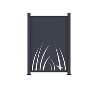 Clôture à poser en aluminium à motif végétal en découpe laser - Kit de départ - H164 x L118 cm - Anthracite - BRAMENO