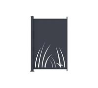 Clôture à poser en aluminium à motif végétal en découpe laser - Kit extension - H164 x L110 cm - Anthracite - BRAMENO