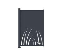 Clôture à poser en aluminium à motif végétal en découpe laser - Kit extension - H164 x L110 cm - Anthracite - BRAMENO