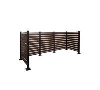 Clôture aluminium pour poubelles HWC-K57 extensible 130x300x110cm brun