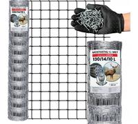 Clôture anti-gibier - Filet anti-gibier - 130 cm - 50 m - Résistant aux intempéries - Léger et durable - Carrés