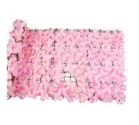 Clôture artificielle pour clôture de jardin en fleurs de cerisier - Panneau de haie décorative d'extérieur - Revêtement mural - Fausse fleur - Paravent d'intimité - En polyéthylène - Résistant au vent