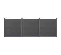 Clôture Brise Vue Brise Vent Bois Composite (WPC) Gris 183 x 531 cm