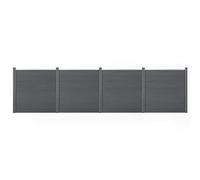 Clôture Brise Vue Brise Vent Bois Composite (WPC) Gris 183 x 705 cm