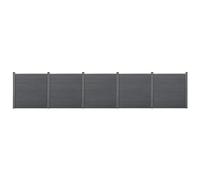 Clôture Brise Vue Brise Vent Bois Composite (WPC) Gris 183 x 879 cm
