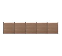 Clôture Brise Vue Getafe Bois Composite Marron 183 x 879 cm