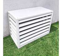 Clôture Cache Clim Extérieur Aluminium - Kit Sans Creuser avec Piquets | Panneaux déco autoportants pour cache climatiseur extérieur, protection clim, balcon, jardin, aluminium, pose sans creuser