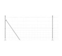 Clôture De Champ Vidaxl 1,2x25 M En Acier Galvanisé, Poteaux De Clôture Vidaxl Avec Plaques De Base 13 Pcs Ø32mm 68,5 Cm En Acier Galvanisé