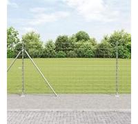 Clôture de champ vidaXL 1.4x50 m en acier galvanisé 3351544 Gris