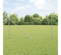 Clôture De Champ Vidaxl 1.4x50 M En Acier Galvanisé, Poteaux De Clôture Vidaxl Avec Piquet 13 Pièces Ø32 Mm 160 Cm Acier Galvanisé
