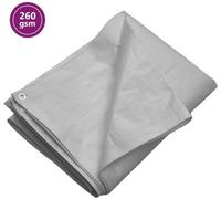 Clôture de chantier extra-robuste - 4 x 4 m - Gris - 260 g/m² - Clôture de chantier en PEHD - Imperméable et résistante aux déchirures - Clôture de chantier avec œillets en aluminium tous les 50 cm