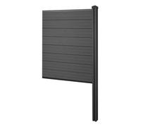 Clôture De Confidentialité Wpc Sarthe, Clôture Anti-Vent, Poteaux Wpc À Enterrer 105 Cm Anthracite Gris