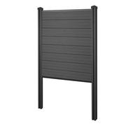 Clôture De Confidentialité Wpc Sarthe, Clôture Anti-Vent, Poteaux Wpc À Enterrer 105 Cm Anthracite Gris