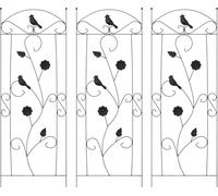 Clôture de jardin 3 pcs Noir 110 x 40 cm Acier