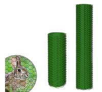 Clôture de jardin - 50 cm x 25 m - Treillis hexagonal - Grillage vert - 25 mm - Treillis métallique revêtu de PVC - Treillis à 6 coins - Pour clôture de jardin