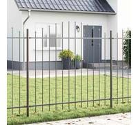 vidaXL Clôture de jardin avec haut en arc Gris Acier 3,4 x 1,5 m